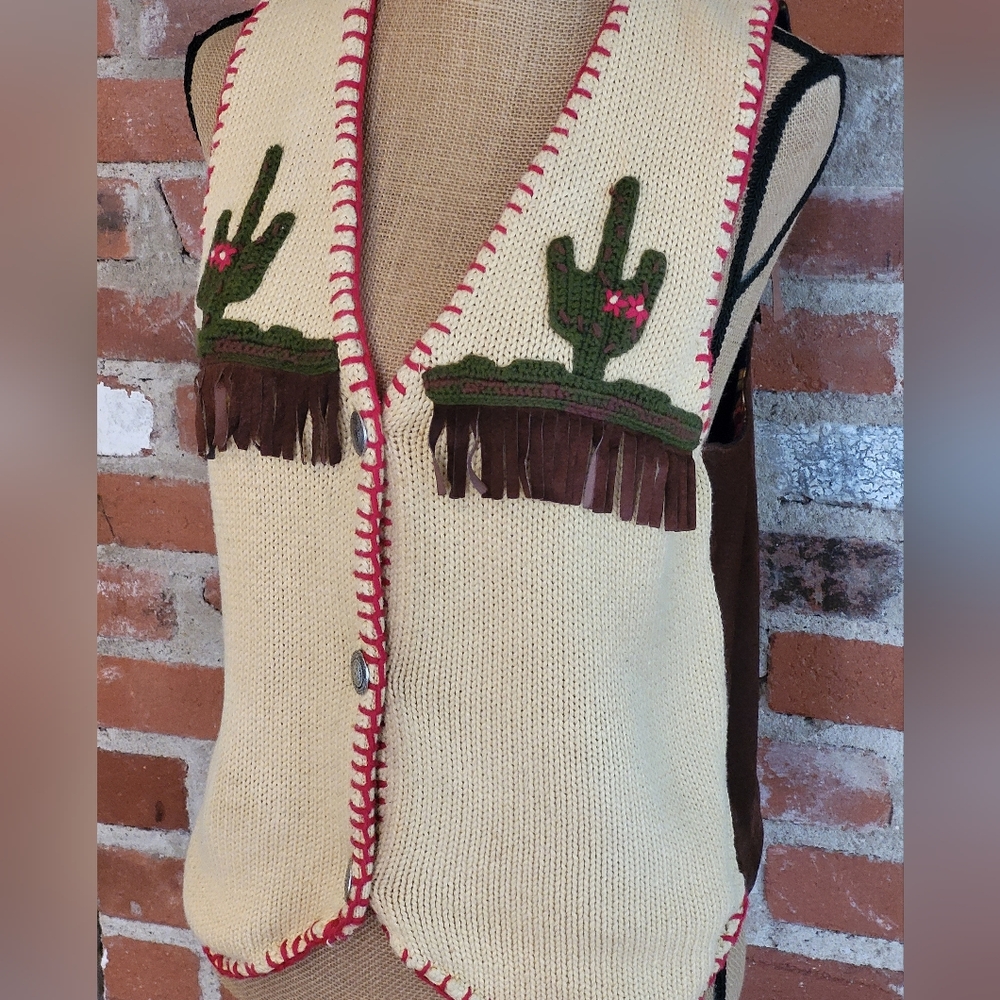 Cactus Fringe Knit Vest